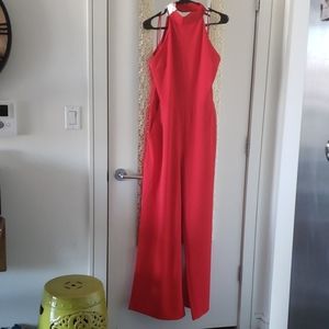 NWT Express Mock Neck Low Back Wide Leg Jumpsuit